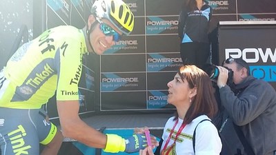 Anna González, amb Alberto Contador