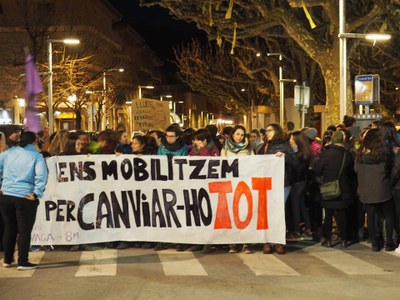Manifestació a la Seu per la Vaga Feminista