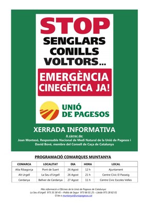 Unió de Pagesos - Xerrada sobre danys de la fauna