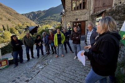 Més d'una vintena de ramaders s'han concentrat a Llavorsí per reclamar mesures pels atacs d'os al bestiar (Foto: ACN/Marta Lluvich)