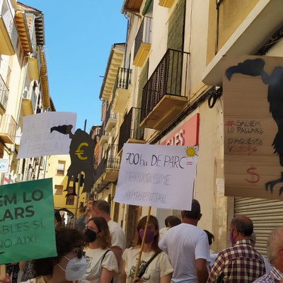 Protesta al Pallars Jussà contra la proliferació de grans parcs fotovoltaics (Foto: Món Sostenible)
