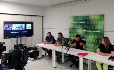 El coordinador d'Unió de Pagesos, Joan Caball, durant la roda de premsa d'aquest divendres per valorar l'Agènciad de la Natura (Foto: ACN)