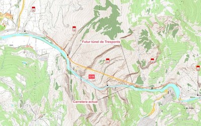 Mapa del projecte del túnel de Tresponts
