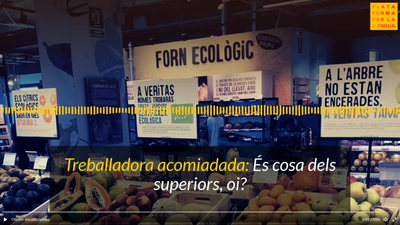 Imatge del vídeo amb la conversa en què Veritas certifica a una treballadora de Puigcerdà que l'han acomiadat per parlar català (Imatge: Plataforma per la Llengua)