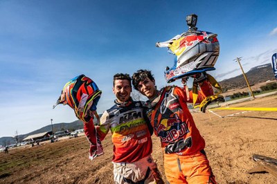 Jaume Betriu i Josep Garcia, a la meta de la Bassella Race (Foto: Bassella Experiences)