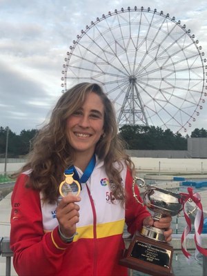 Núria Vilarrubla, al podi de l'NHK Cup, a Tòquio (Foto: N. Vilarrubla)