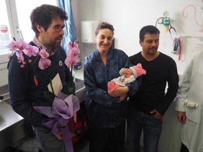 Albert Batalla, amb els pares de Violeta Sala Casals