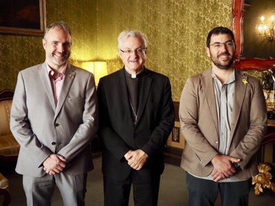 Jordi Fàbrega, Joan-Enric Vives i Francesc Viaplana, al Palau Episcopal