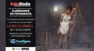 Workshop a la Seu d'Urgell sobre il·luminació en fotografia (Estudi Castigea)