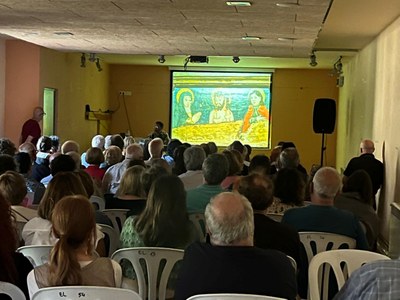 Xerrada a Espui sobre el destí dels retaules de les esglésies de la Vall Fosca (Foto: Museu Hidroelèctric de Capdella)