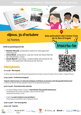 Jornada a la Seu d'Urgell sobre salut mental i discapacitat intel·lectual