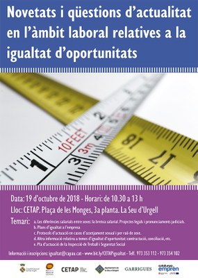 Xerrada sobre novetats en la igualtat d’oportunitats en l'àmbit laboral 